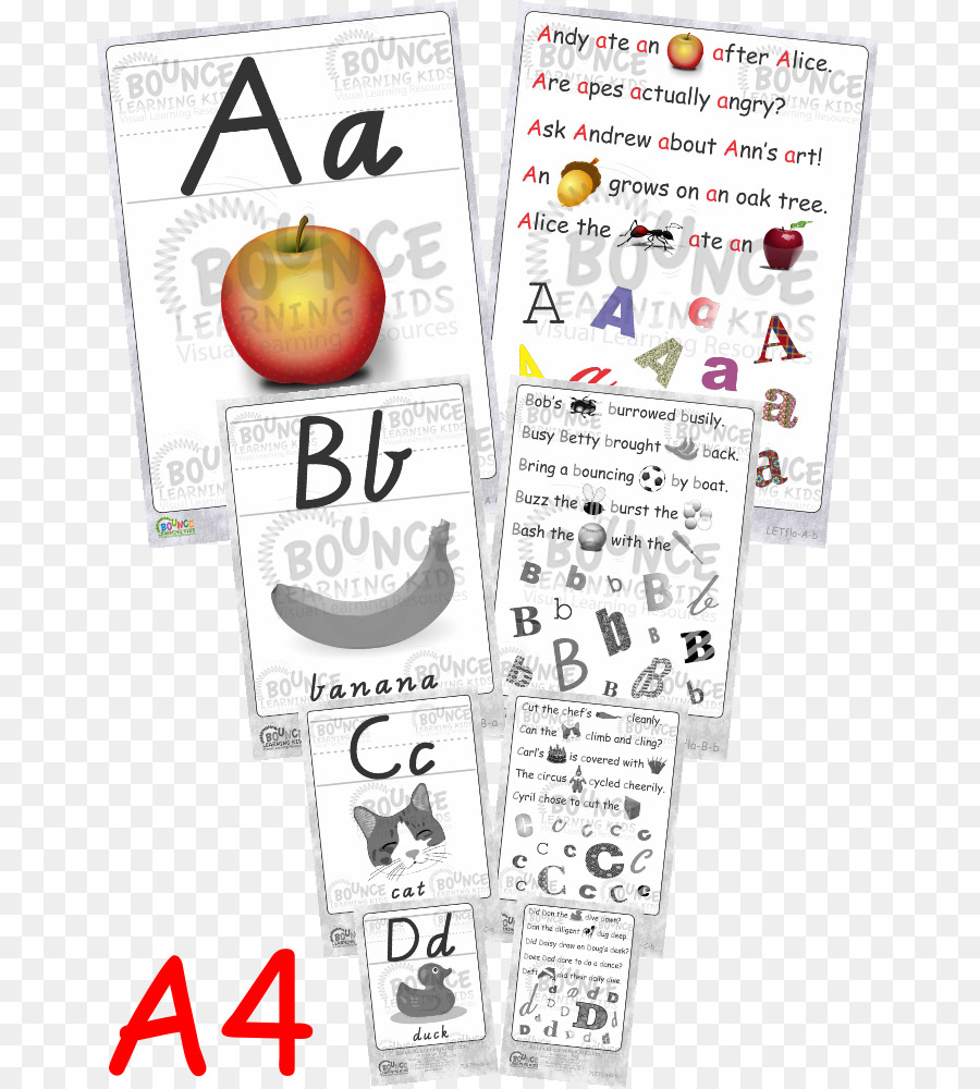 Flashcard，El Alfabeto PNG