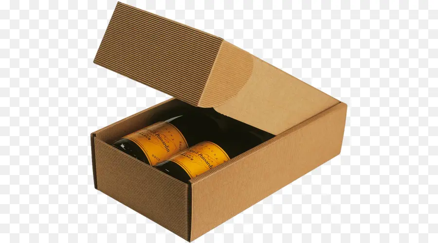 Caja De Cartón Con Botellas，Caja PNG