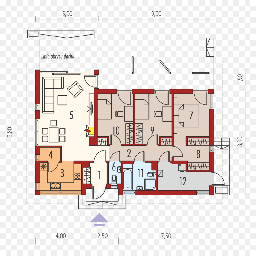 Plano De Planta De La Casa，Alojamiento PNG