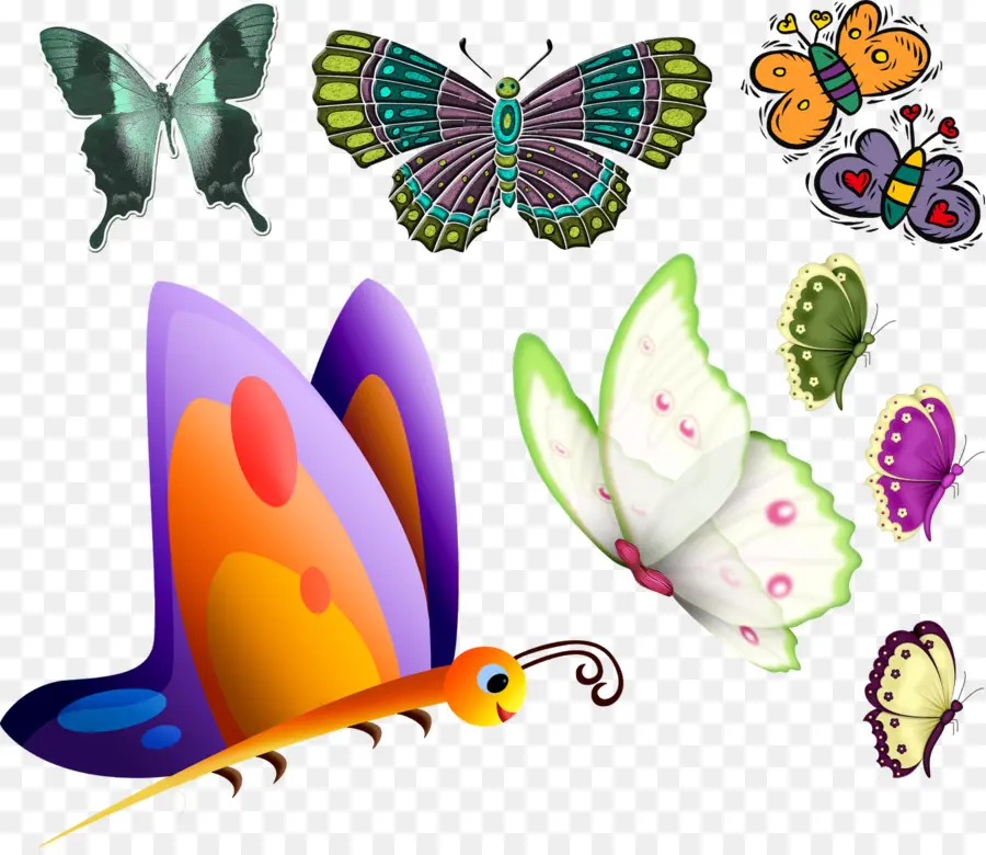 Mariposas Coloridas，Insectos PNG