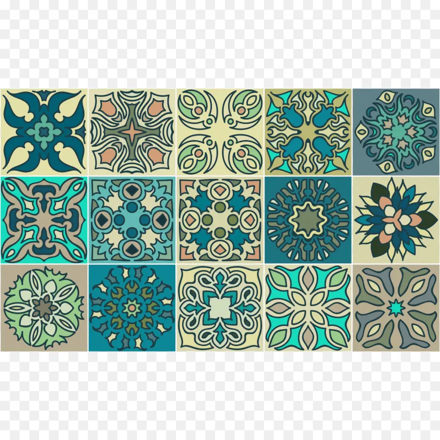 Azulejos Coloridos，Diseño PNG