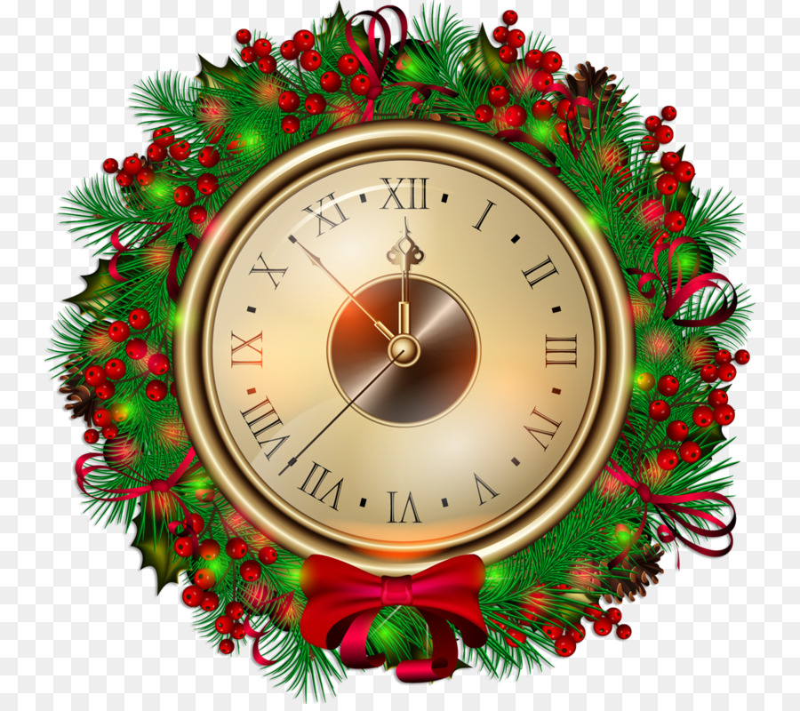 Reloj De Navidad，Guirnalda PNG