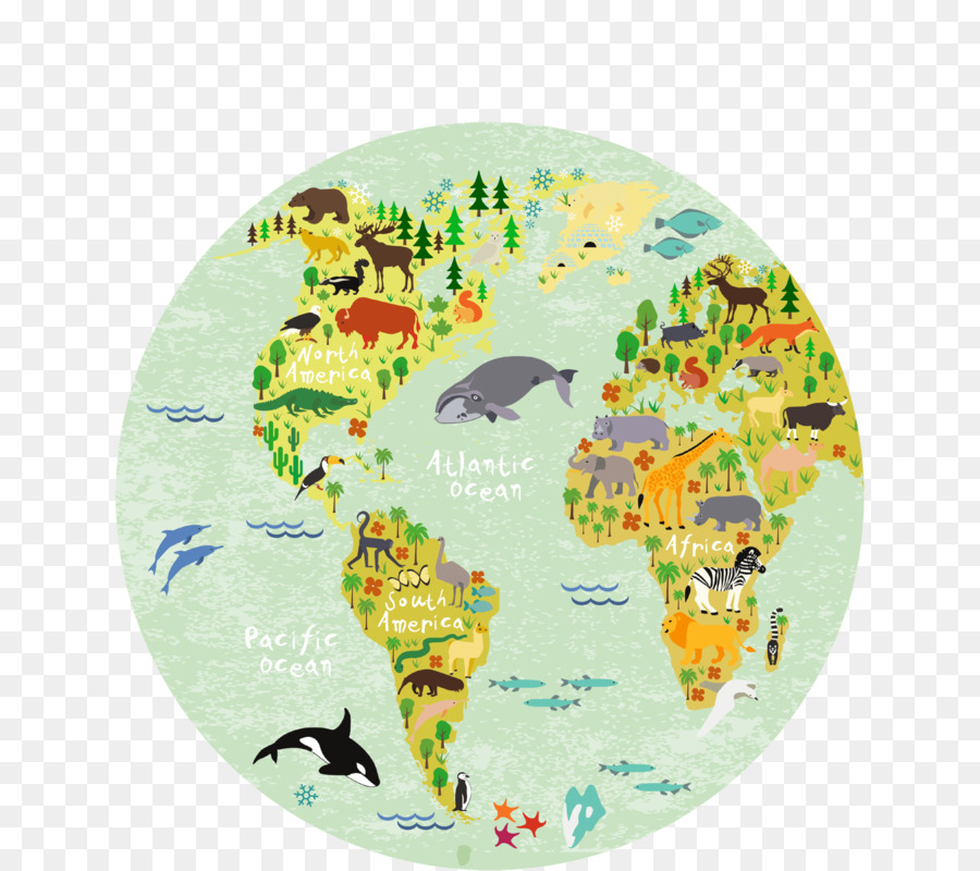 Mapa Mundial，Animales PNG