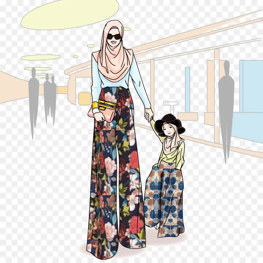 Ilustración De Madre E Hijo，Moda PNG