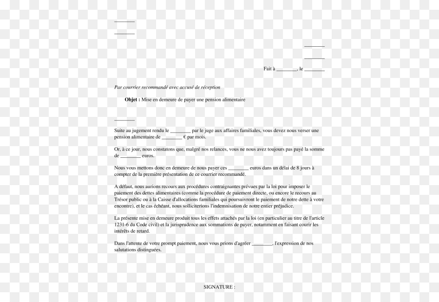 Mise En Demeure En El Derecho Francés，Documento PNG