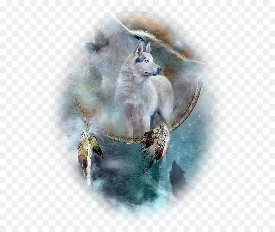 Atrapasueños，Lobo Gris PNG