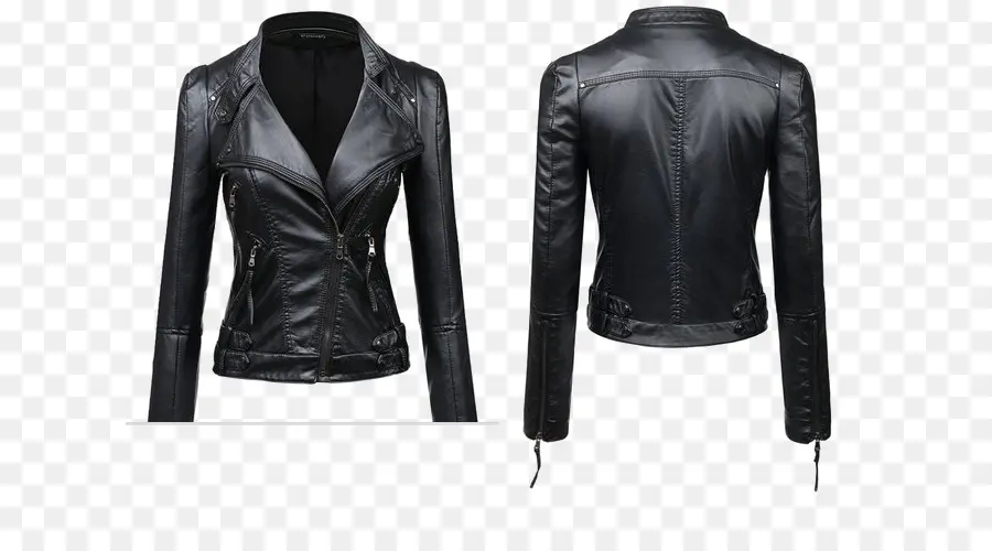 Chaqueta De Cuero Negra，Moda PNG