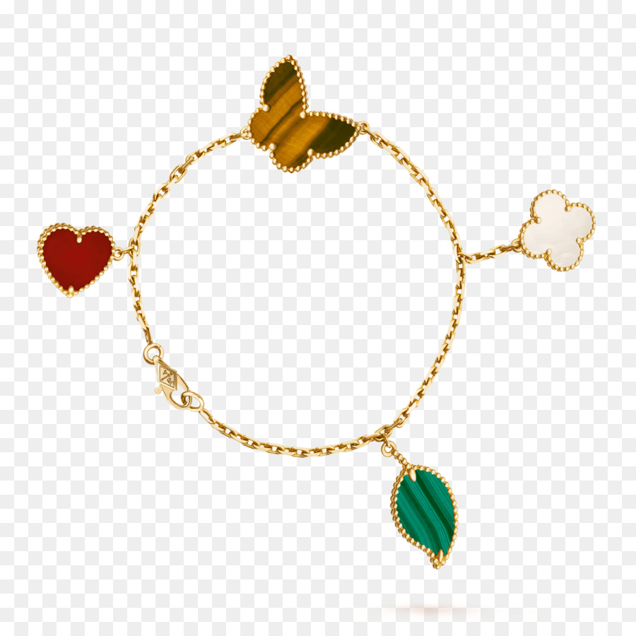 Pulsera Con Dijes De Oro，Corazón PNG