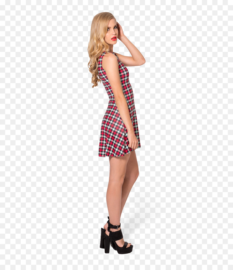 Vestido De Tartán Rojo，Moda PNG