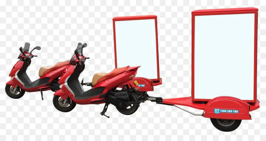 Scooters Rojos Con Vallas Publicitarias，Anuncio PNG