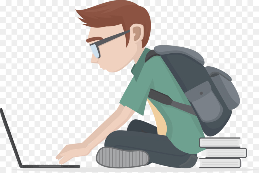 Estudiante Con Computadora Portátil，Mochila PNG