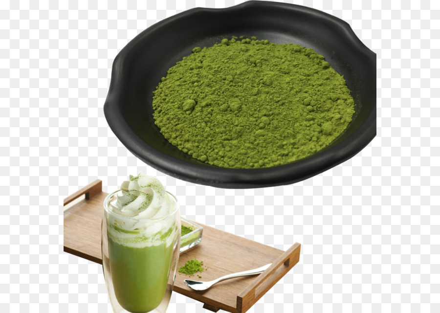 Matcha En Polvo Y Café Con Leche，Té Verde PNG