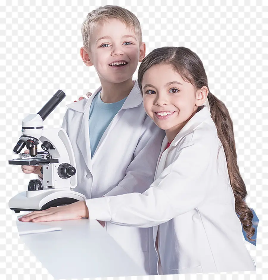 Niños Con Microscopio，Ciencia PNG