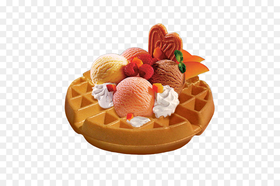 Waffle Belga，Helado PNG