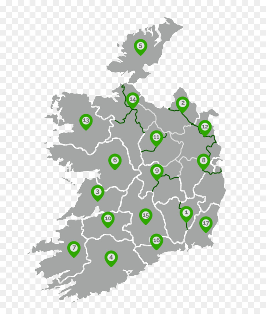 Irlanda，Mapa PNG