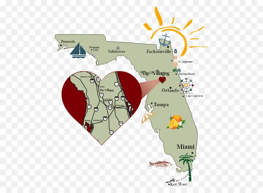 Mapa De Florida，Corazón PNG