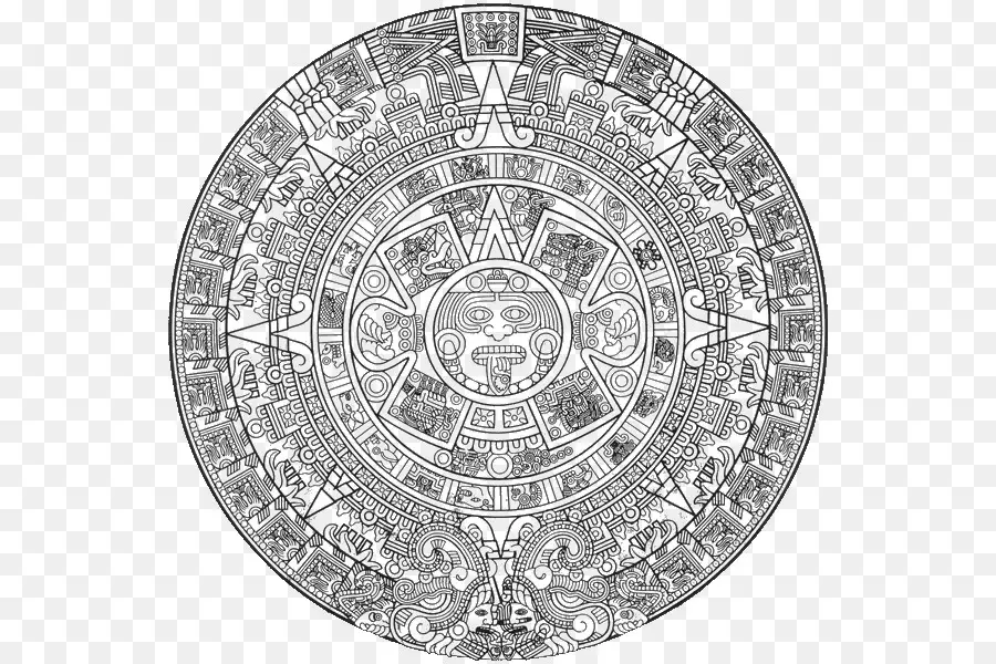 Piedra Del Calendario Azteca，La Civilización Maya PNG