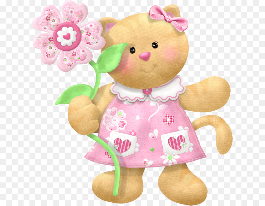 Lindo Oso Con Flor，Oso PNG