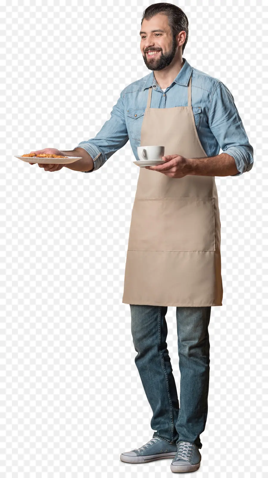 Camarero Con Café Y Pastelería，Servicio PNG