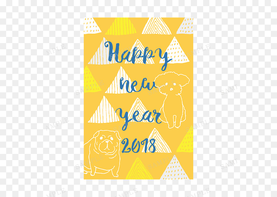 Tarjeta De Año Nuevo，Caniche PNG