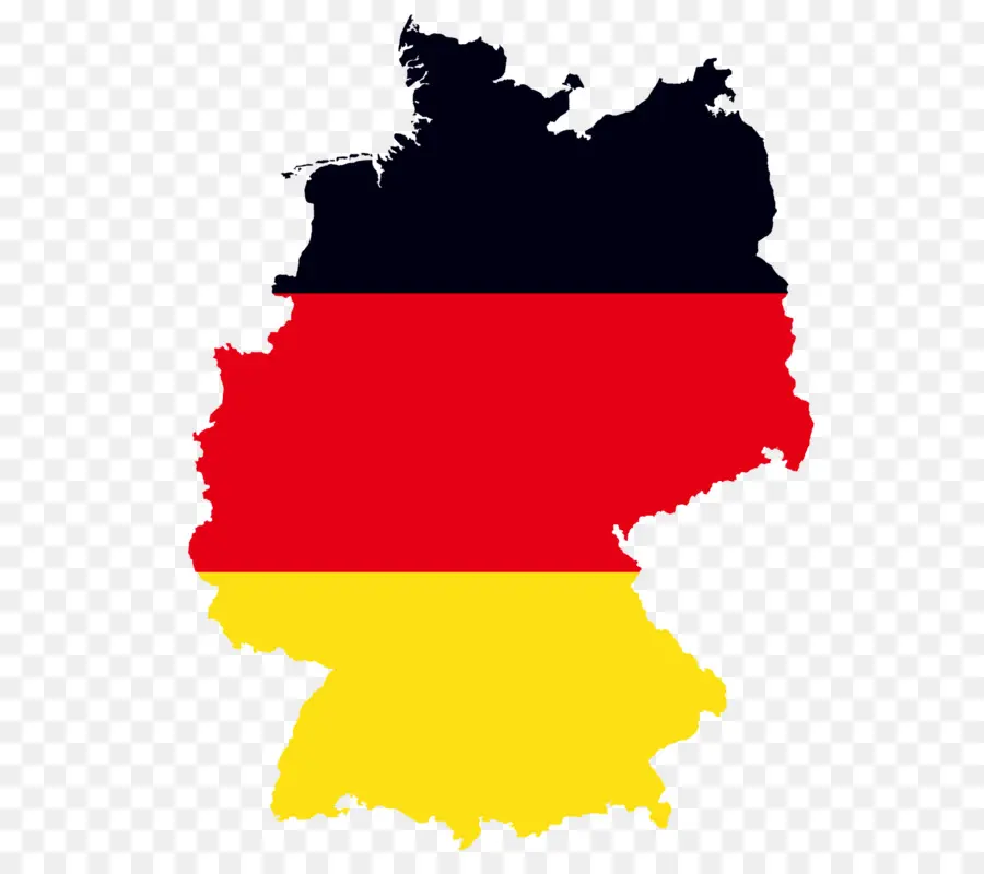 Mapa De Alemania，Colores De La Bandera PNG