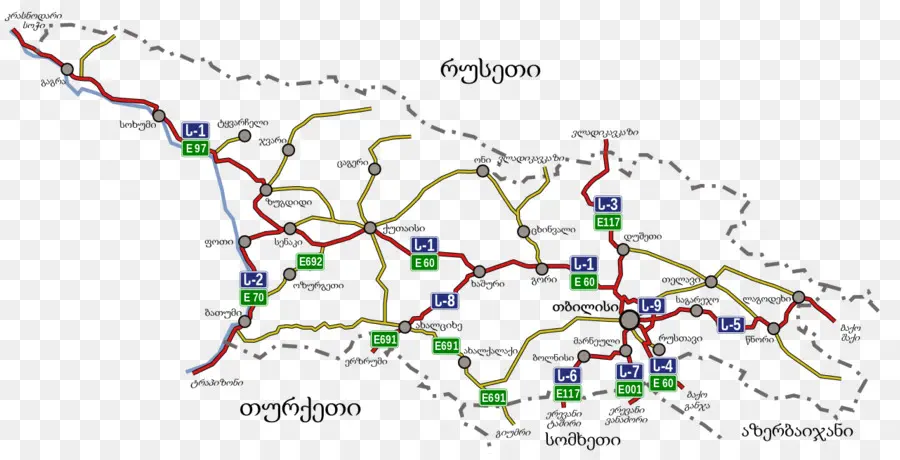 Mapa De Georgia，Carreteras PNG