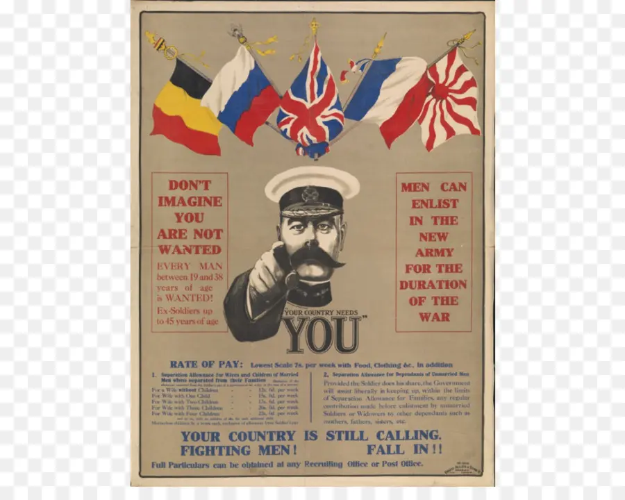 Primera Guerra Mundial，Lord Kitchener Quiere Que Usted PNG