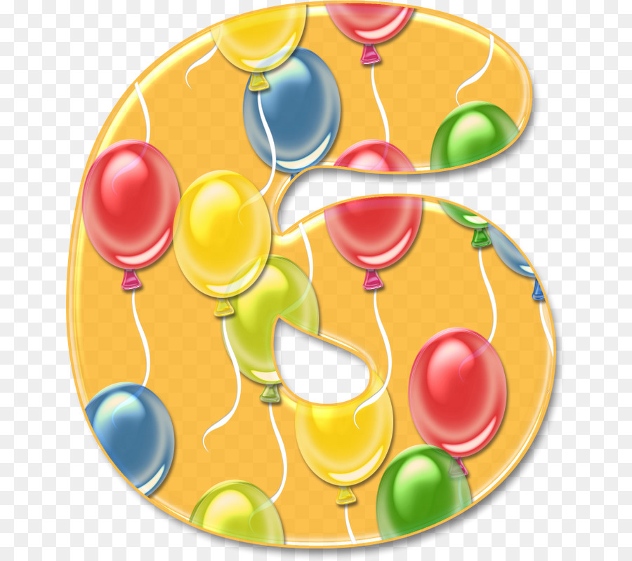 Número Seis Con Globos，Seis PNG