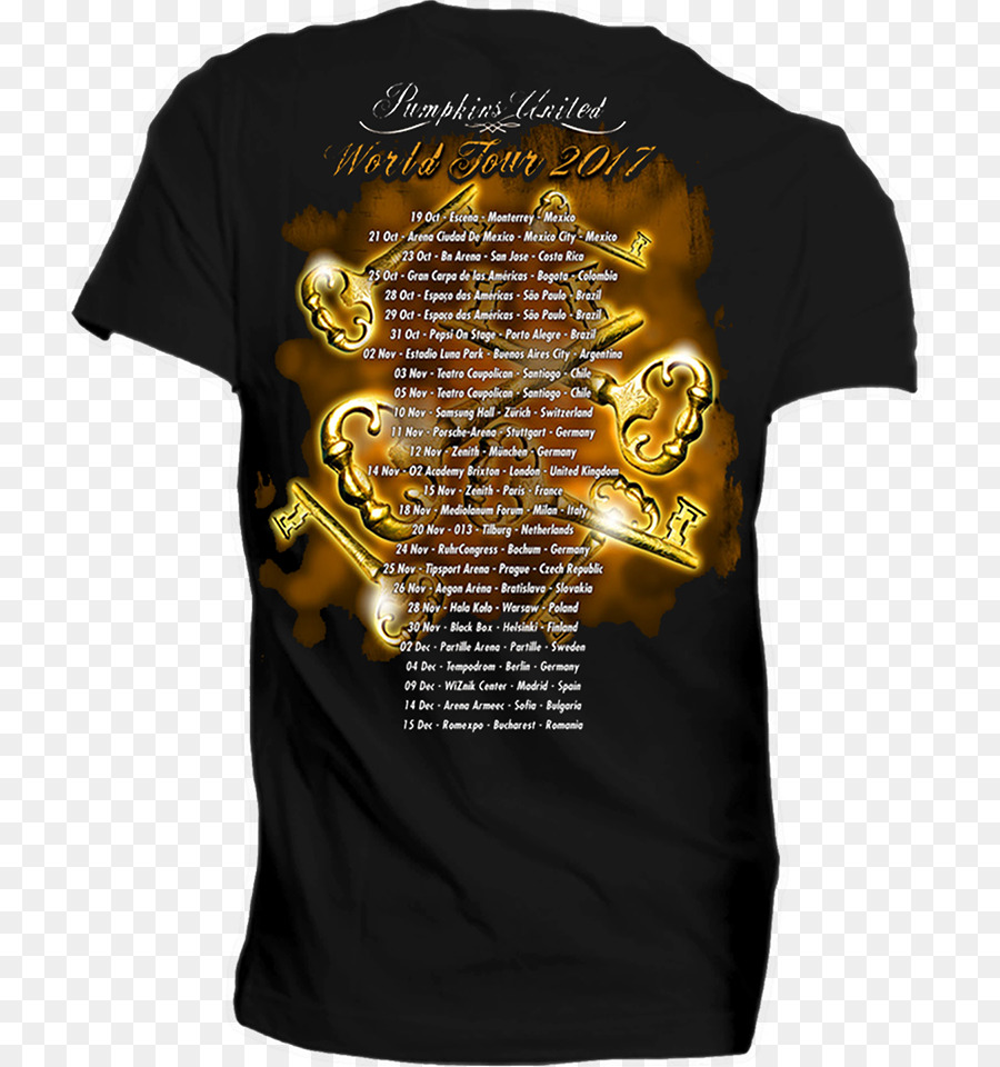 Camiseta，Pumpkins United World Tour 20172018 PNG