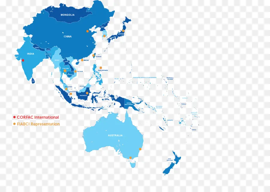 Mapa De Asia Y El Pacífico，Países PNG