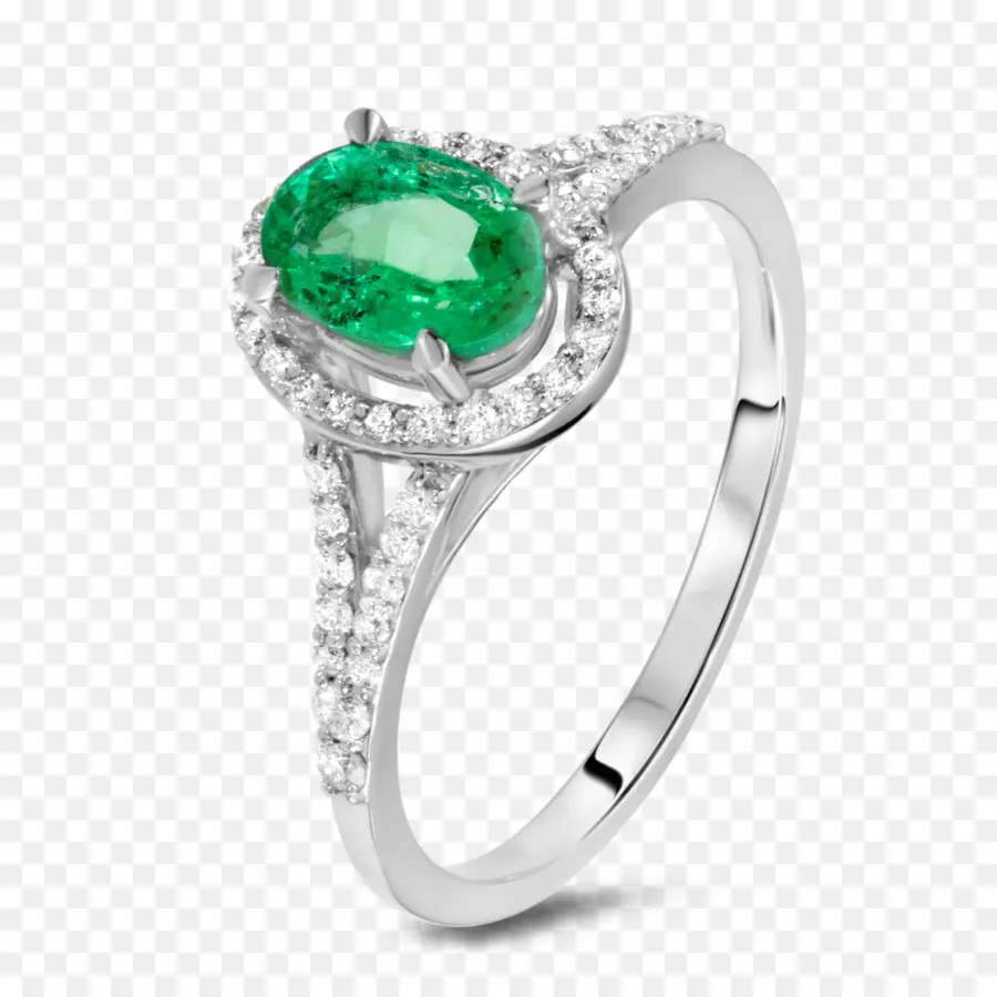 Anillo De Gema Verde，Anillo De Plata PNG