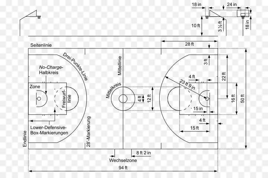 Diagrama De Cancha De Baloncesto，Baloncesto PNG