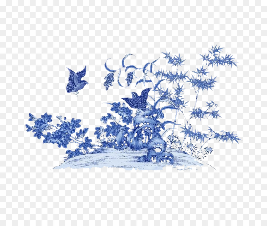 Diseño Floral Azul，Flores PNG