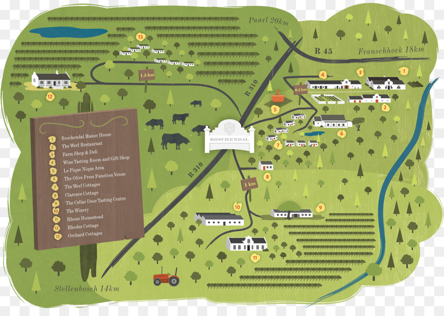 Rutas Del Vino De Stellenbosch，Mapa PNG