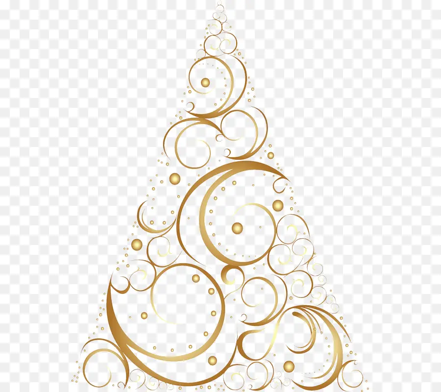 Árbol De Navidad Dorado，Oro PNG