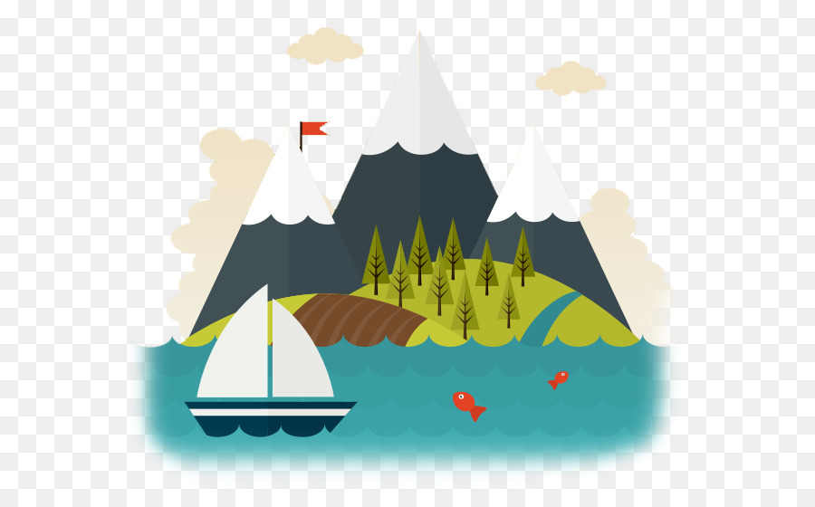 Paisaje，Diseño Plano PNG