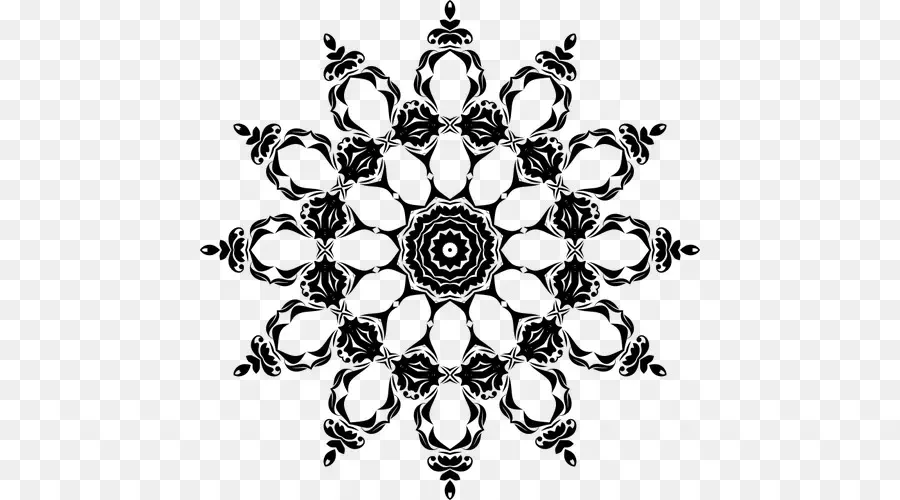 En Blanco Y Negro，Diseño Floral PNG