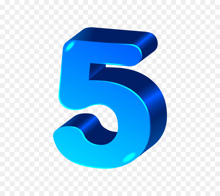 Numero 5，Azul PNG