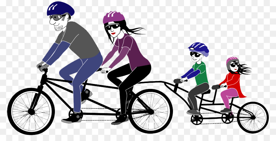 Familia En Bicicleta Tándem，Ciclismo PNG