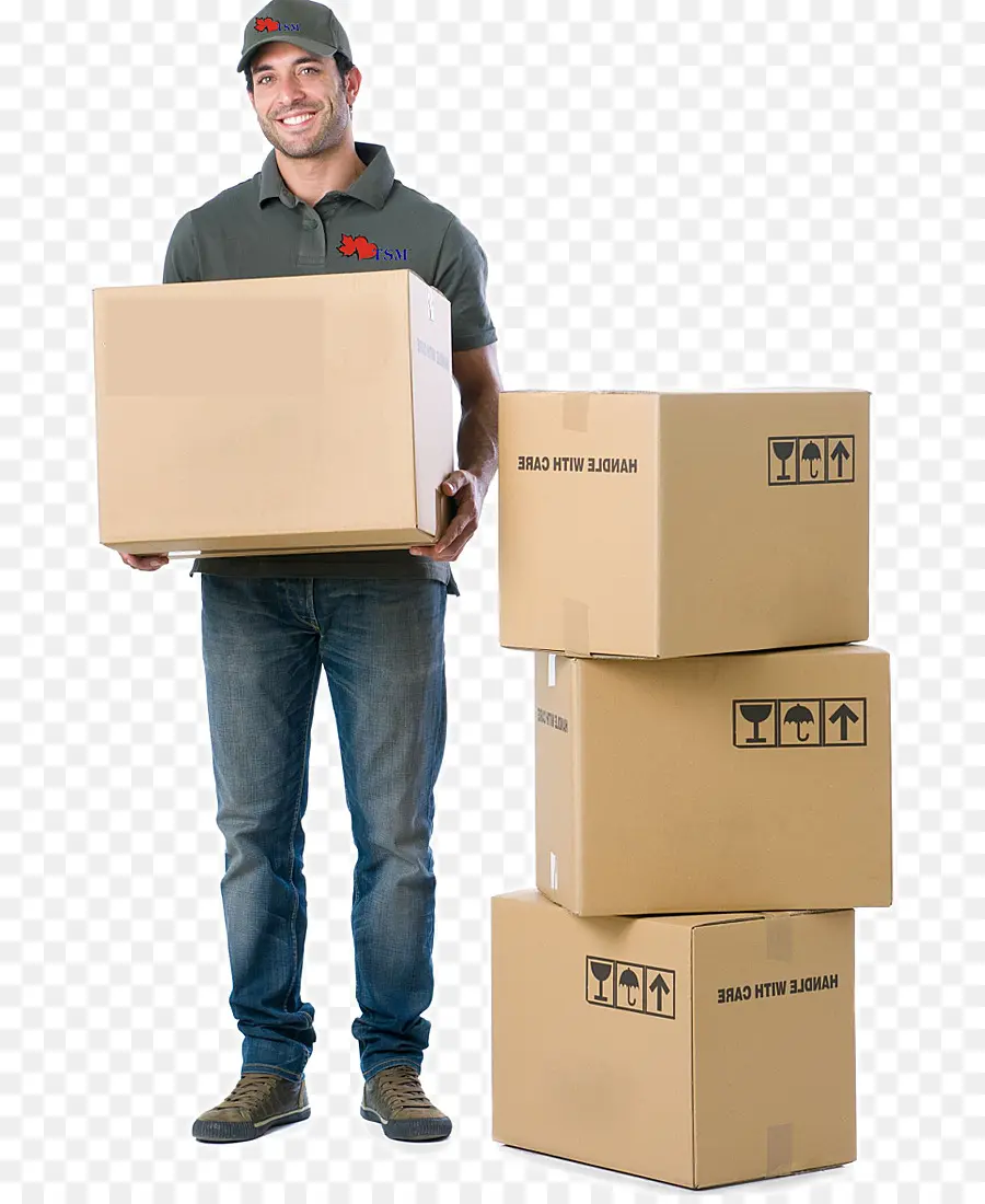 Repartidor Con Cajas，Paquetes PNG