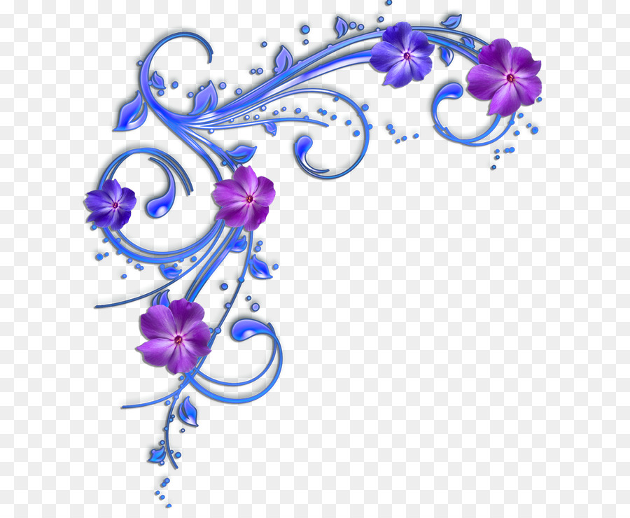 Púrpura，Diseño Floral PNG