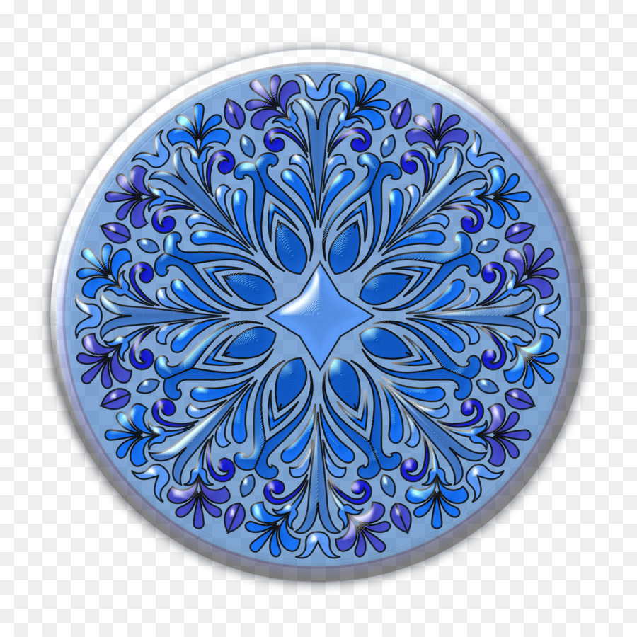 Mandala Azul，Patrón PNG