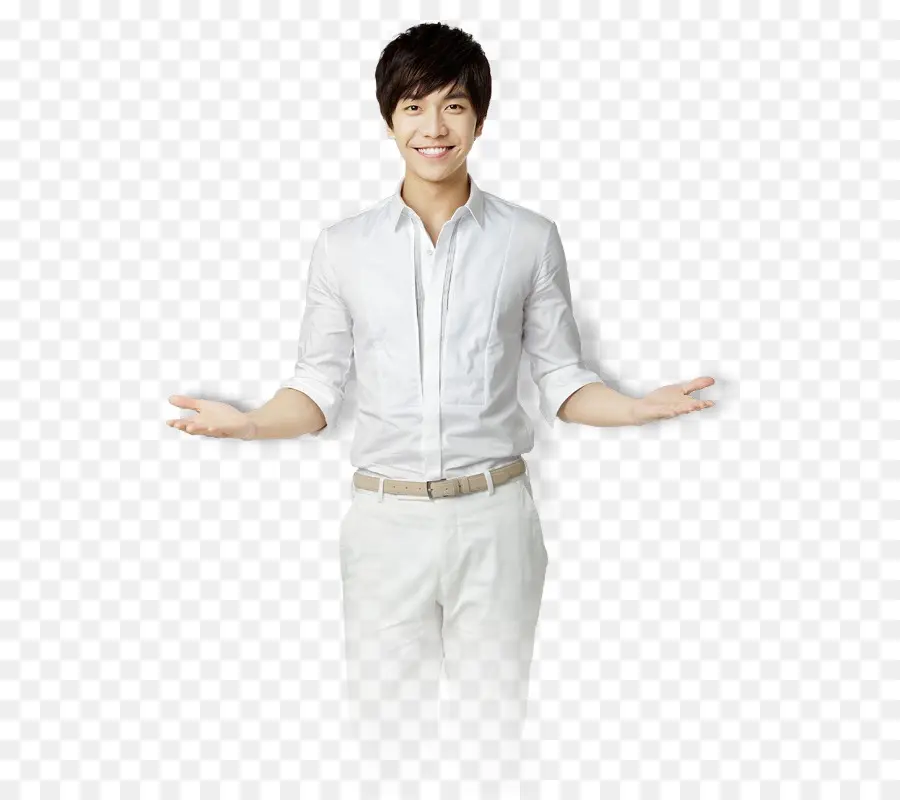 Hombre Vestido De Blanco，Sonriente PNG