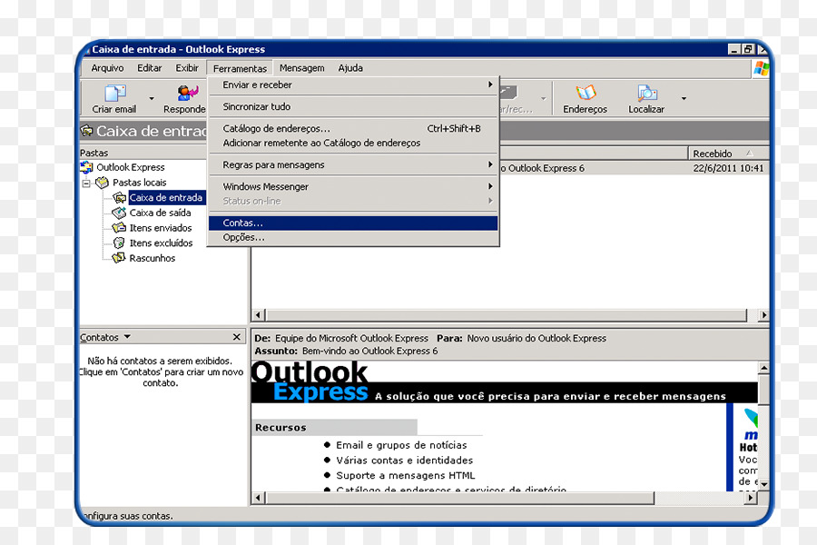 Programa De Ordenador，Outlook Express 6 PNG