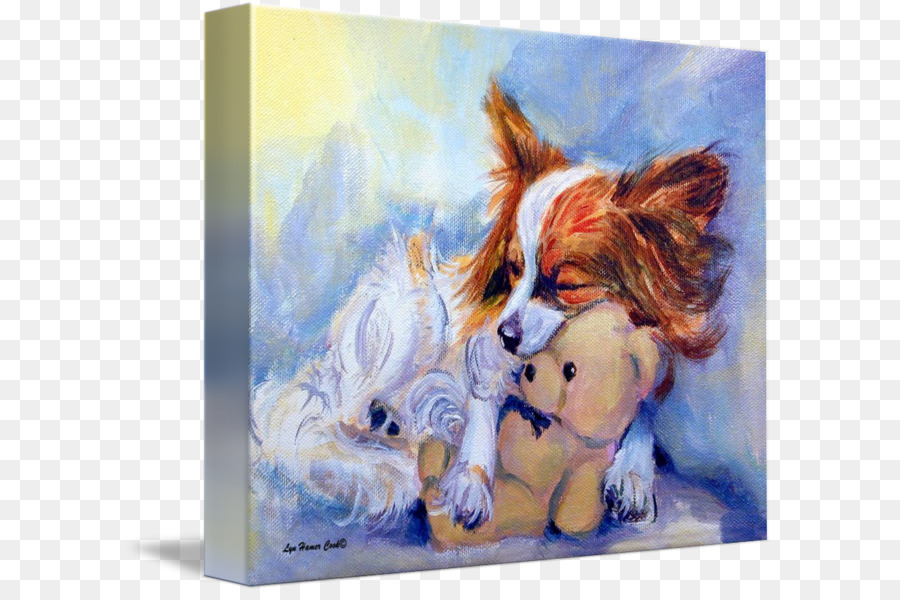 Papillon Perro，Pintura PNG