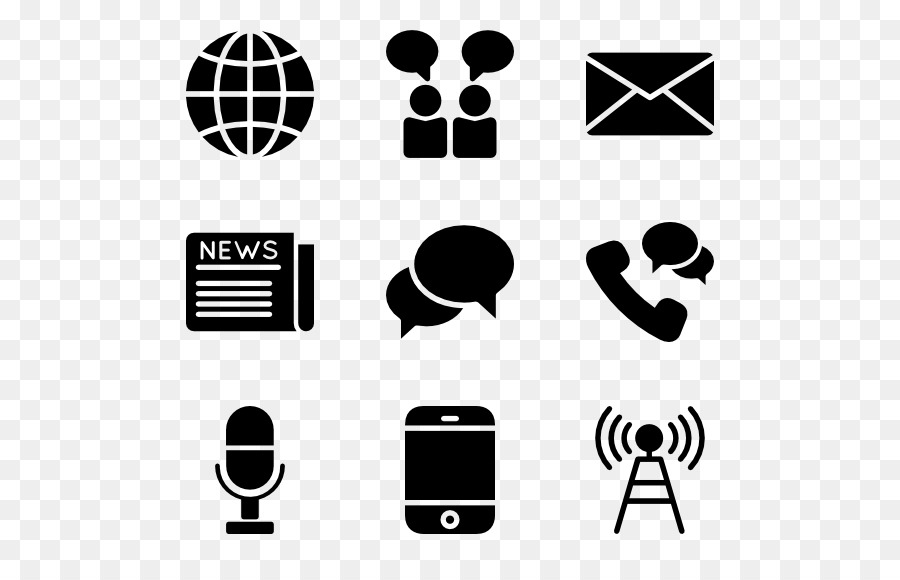 Iconos De Comunicación，Negro PNG