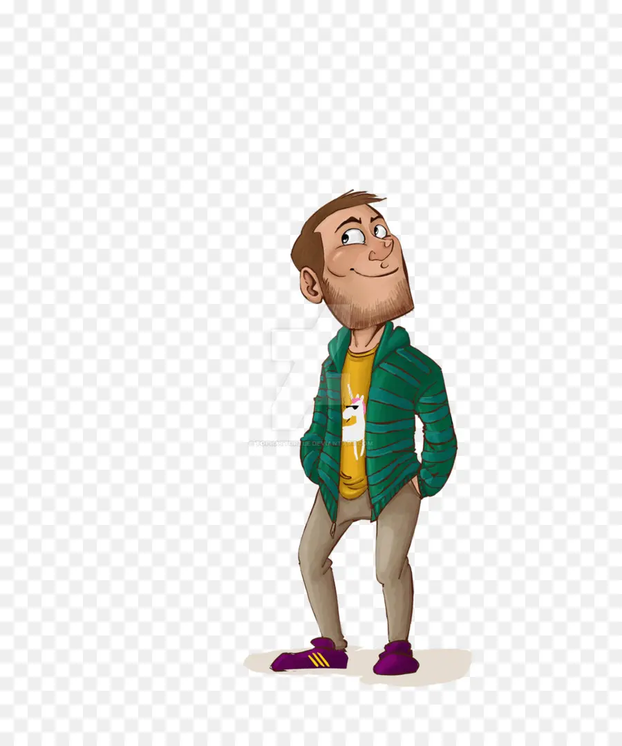 Hombre De Dibujos Animados，Chaqueta Verde PNG