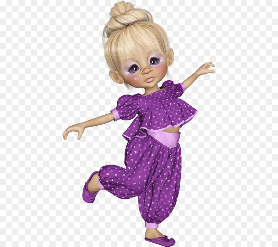 Niña De Dibujos Animados，Traje Morado PNG