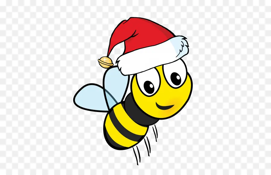 Abeja Con Gorro De Papá Noel，Navidad PNG