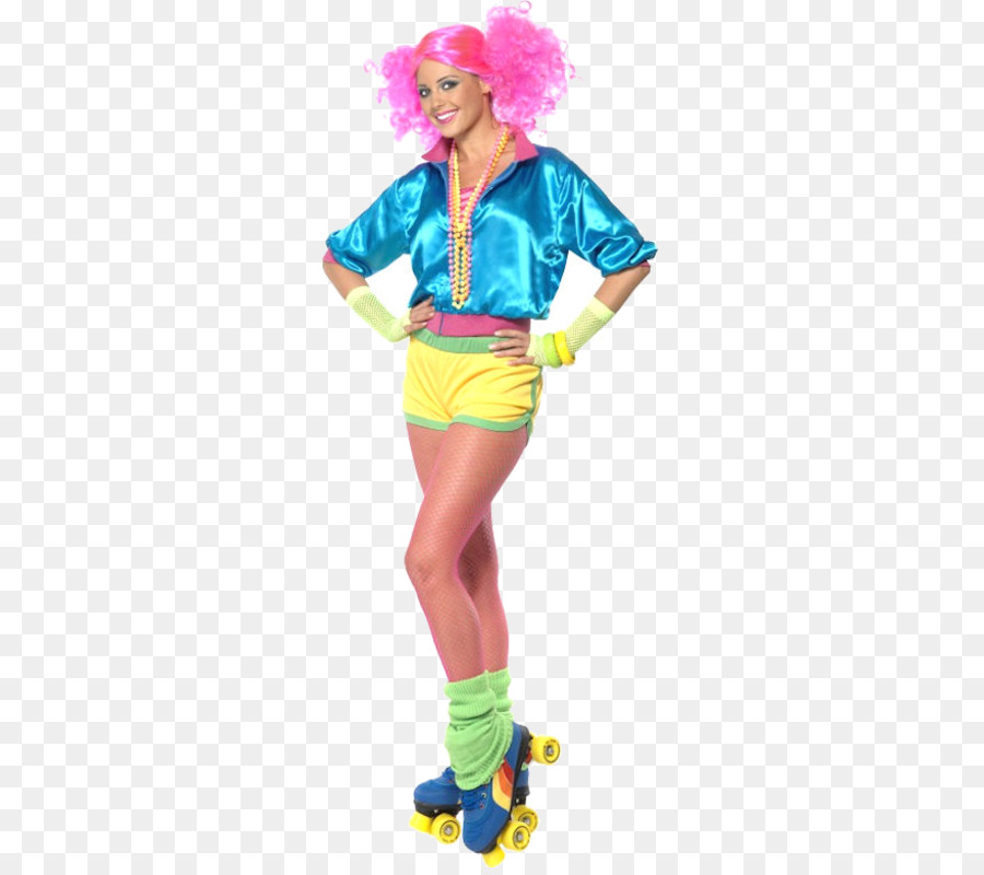 Mujer Patinando，Traje Colorido PNG